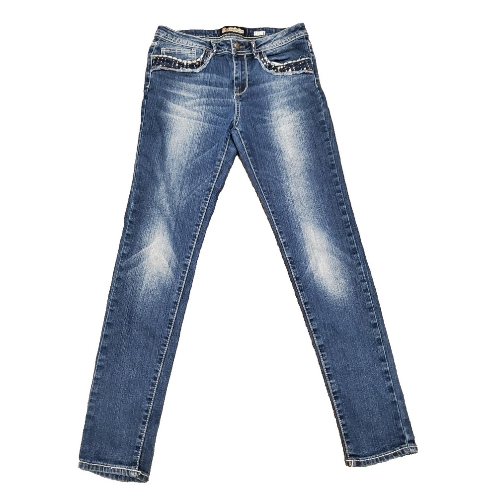 Imperial Star Girls Skinny Jeans Size‎ 14 Bling Embellishment Denim 15311A1153